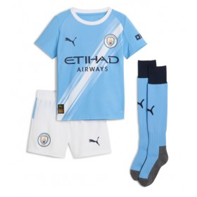 Fotballdrakt Barn Manchester City Erling Haaland #9 Hjemmedraktsett 2025-26 Kortermet (+ Korte bukser)